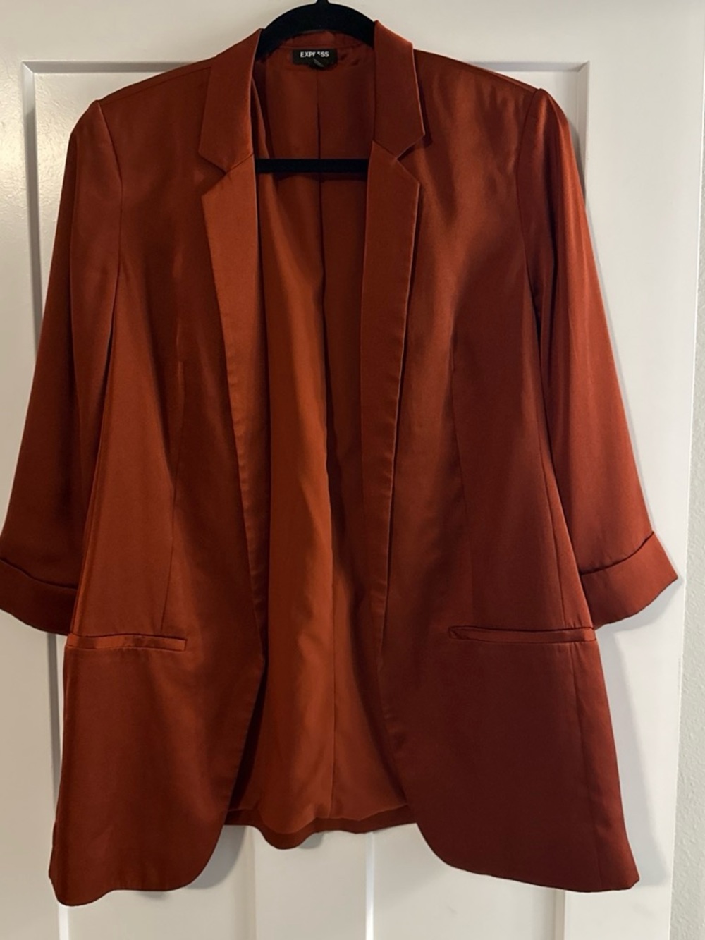 Express Women's Rust Open-Front Blazer Jacket